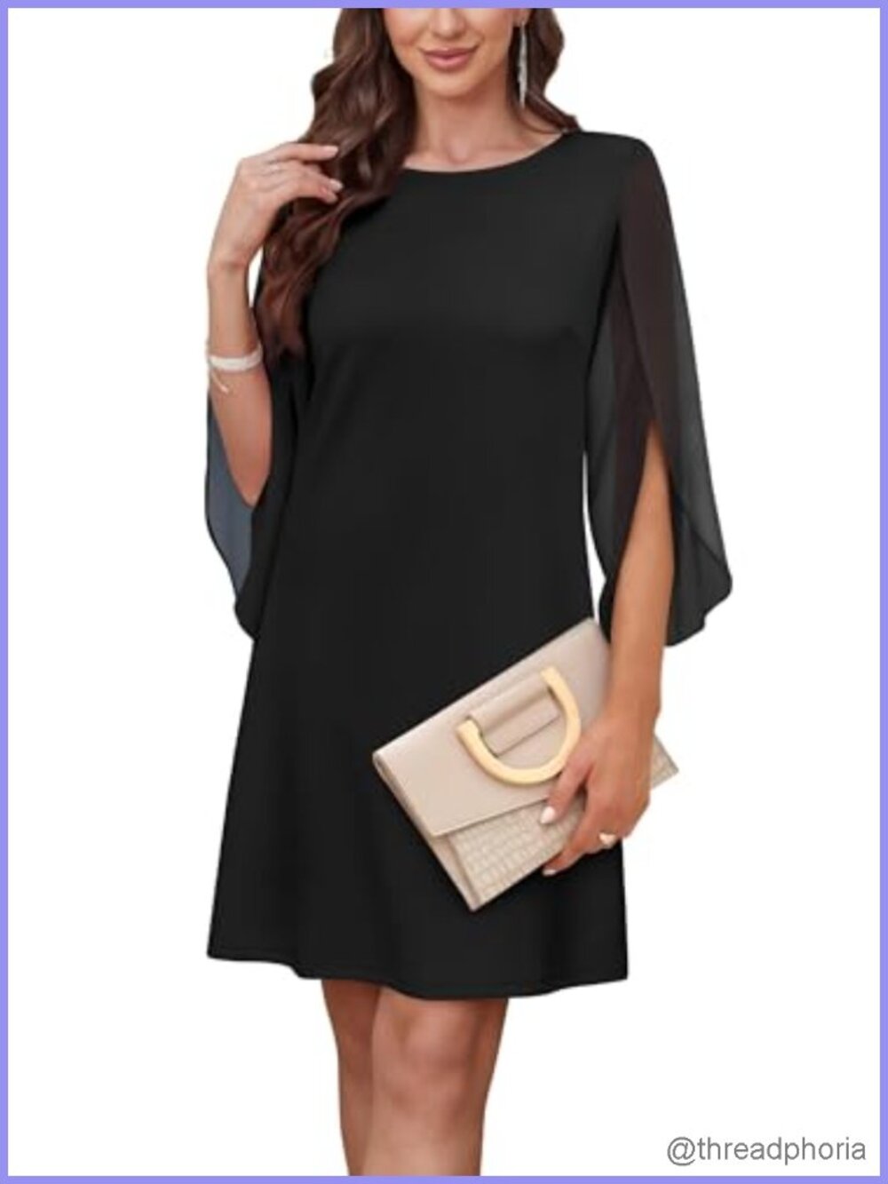 Flutter Sleeve Cocktail Dress Wedding Guest Midi Formal